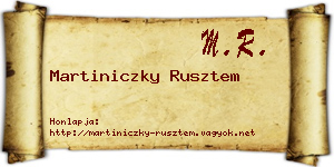 Martiniczky Rusztem névjegykártya